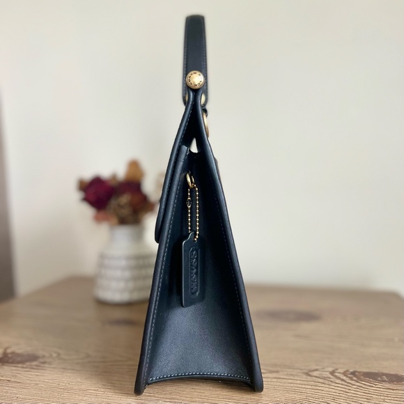 Coach Black Willis Top Handle Leather Satchel - Picture 4 of 16